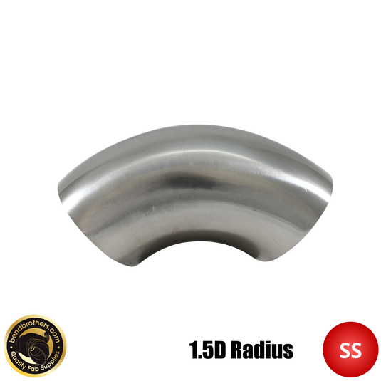 2.25" (57mm) 304 Stainless Steel 90° Elbow - 1.5D Radius - 1.6mm Wall - Un-prepped