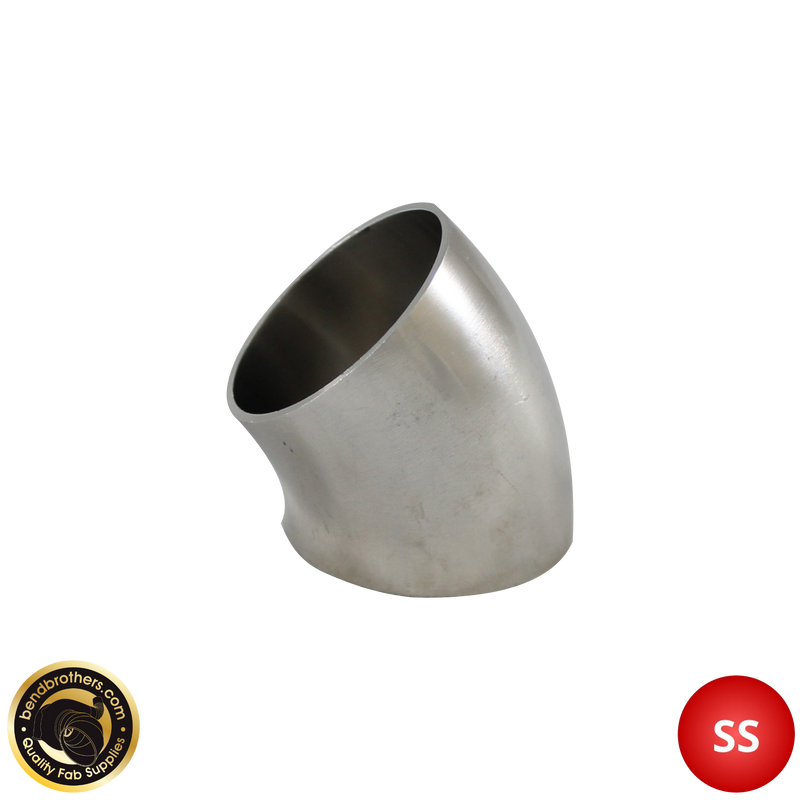 Load image into Gallery viewer, 3" (76mm) 304 Stainless Steel 45° Elbow - 1.2D Radius - 1.6mm Wall
