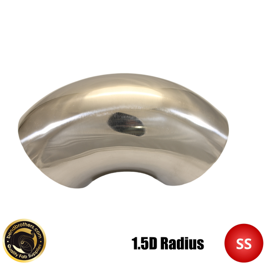 4.5" (114mm) 304 Stainless Steel 90° Elbow - 1.5D Radius - 2mm Wall